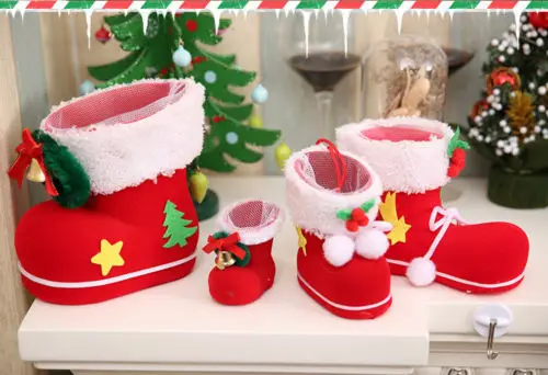 Рождественский сапог Деда Мороза носки конфеты для детей зима Рождество