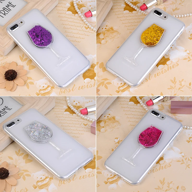 3D жидкость зыбучие пески Bling вина Стекло телефон случаях Обложка для samsung Galaxy Grand 2