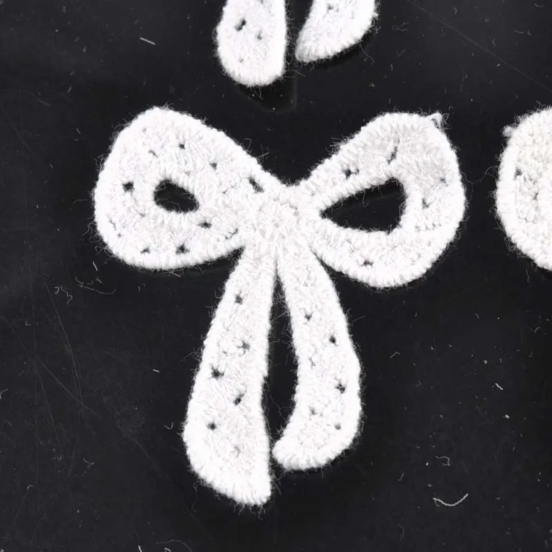 10 шт./лот Кружевная аппликация с бантом сетчатая отделка для одежды аксессуары