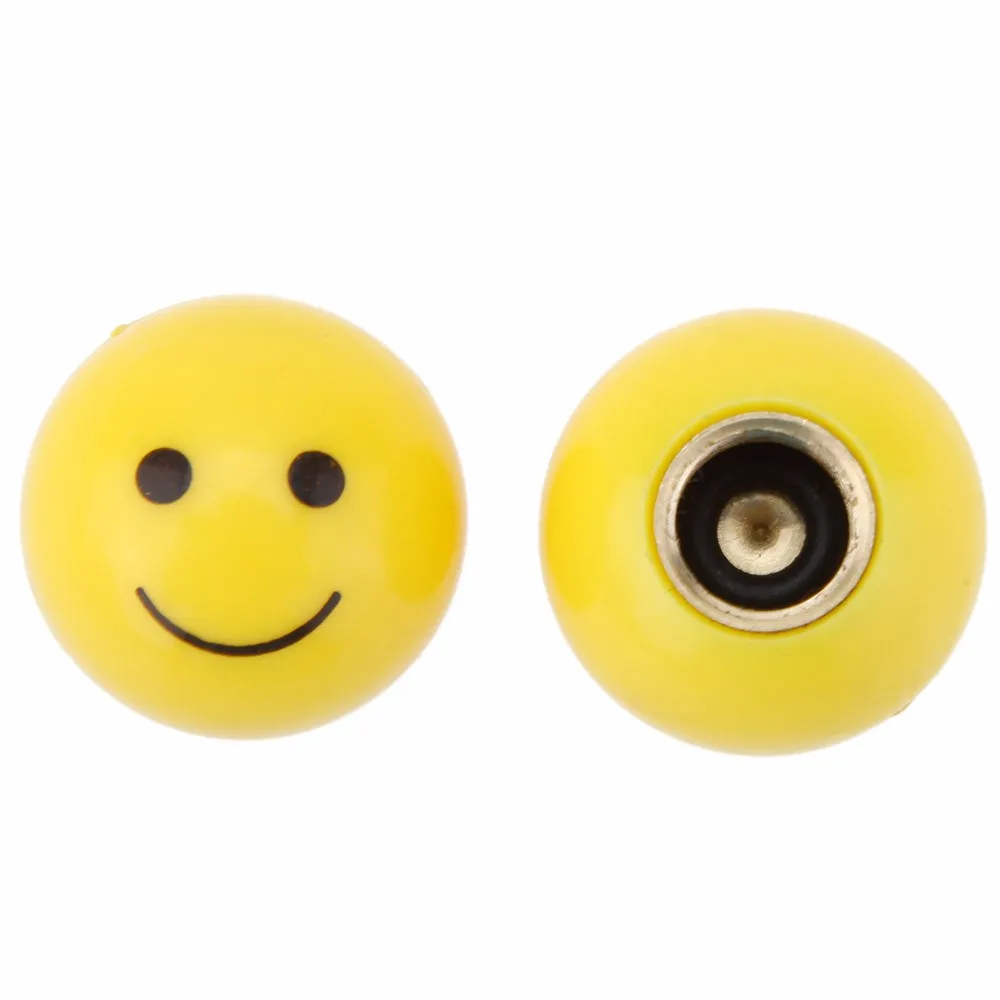Шинный воздушный клапан Кепки шины колеса пыли Стебли со смайликом колпачок