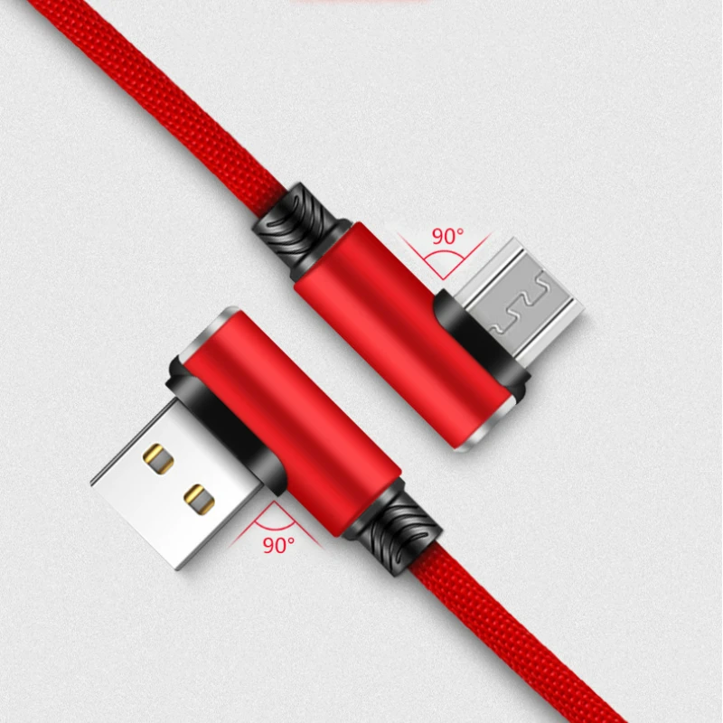 Кабель с разъемом USB типа C двойной L 90 градусов для быстрой зарядки Samsung S8 S9 Note 9 Xiaomi