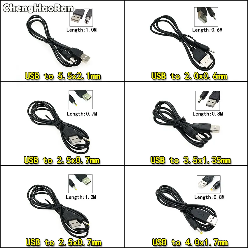 ChengHaoRan 1 шт. USB порт для 2 0*0 6 мм 5*0 7 3 5*1 35 4 0*1 5 5*2 В DC Цилиндрический разъем кабеля
