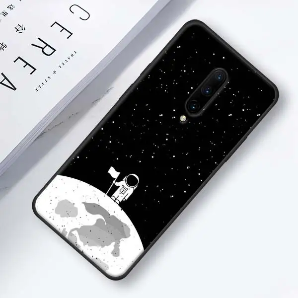 012 Мягкий чехол для Oneplus 7 7 Pro 6 6T силиконовый чехол для телефона для Oneplus 7 7Pro черный чехол из ТПУ с мультяшным космонавтом - Цвет: 012