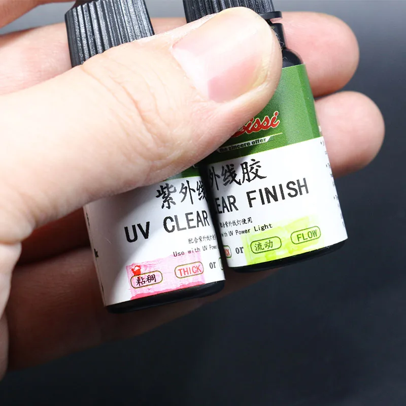 Royal Sissi 2bottles fly tying UV clear Finish glue thick&flow assorted instant cure high clear UV exposy glue fly tying varnish