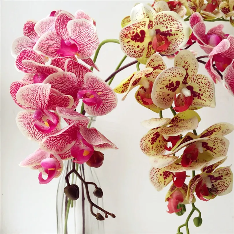 6 P настоящие сенсорные орхидеи бабочка фаленопсис белый/фуксия/розовый