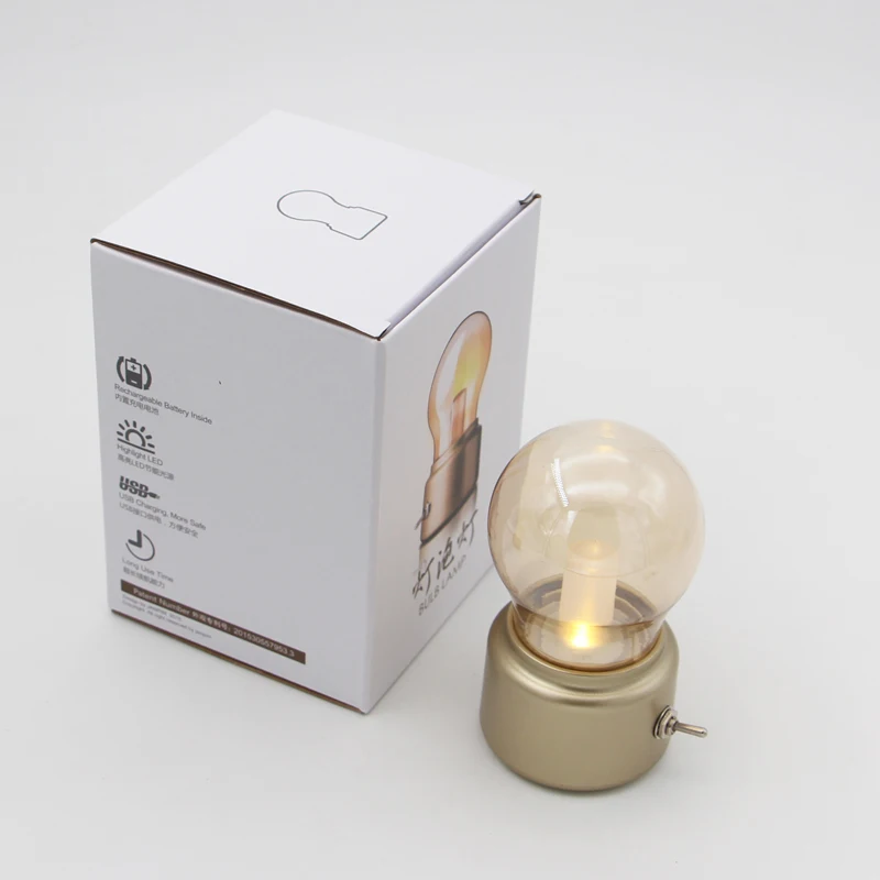 Античная Миниатюрная лампа ночник с USB зарядкой и переключателем узлов