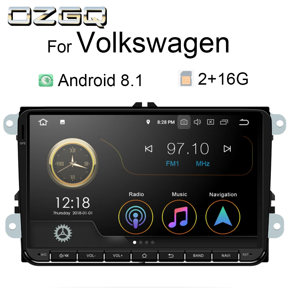 OZGQ Универсальный 9 дюймовый плеер Автомобильный Gps навигатор Android 8 1 или 0
