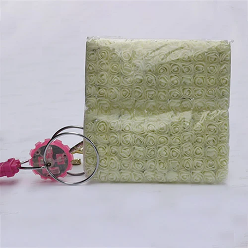 Milk white 144 шт., 2,5 см, искусственные мини-цветы из пенопласта для дома, свадьбы, автомобиля, декоративные искусственные розы для рукоделия, многоцветные букеты - Цвет: Milk white