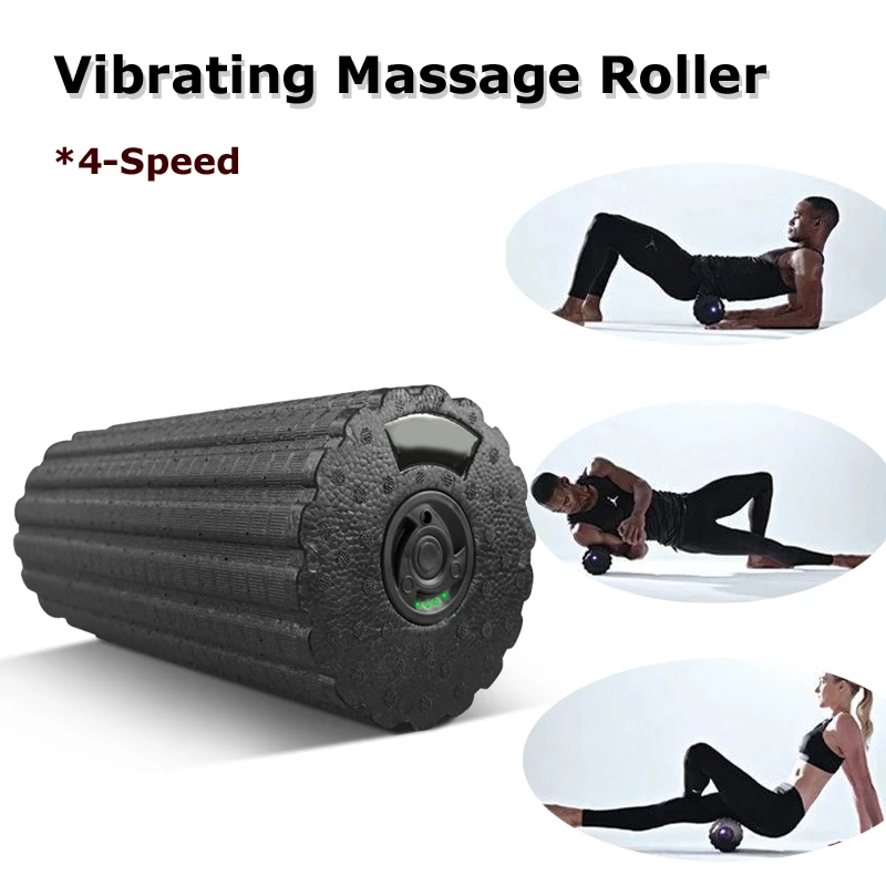 Электрический 4 Скорость Перезаряжаемые Вибрационный массажный валик для мышц