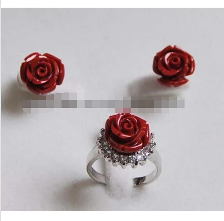 Бесплатная доставка Очаровательная! 12 мм резной красный коралл цветок