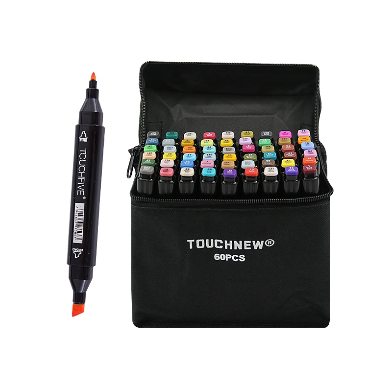 TouchFIVE маркеры 40/60/80/168 и 30 штук на выбор, набор профессиональных маркеров на спиртовой основе с двойным наконечником для рисования, эскизов, дизайна, манги и аниме