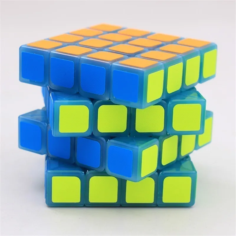 4X4X4 серебристый Зеленый Магический кубик neo Cube четыре действия волшебный Alpinia