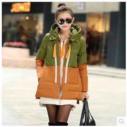 Winter women's 2014 plus size thickening with a hood down coat medium-long clothes outerwear | Женская одежда