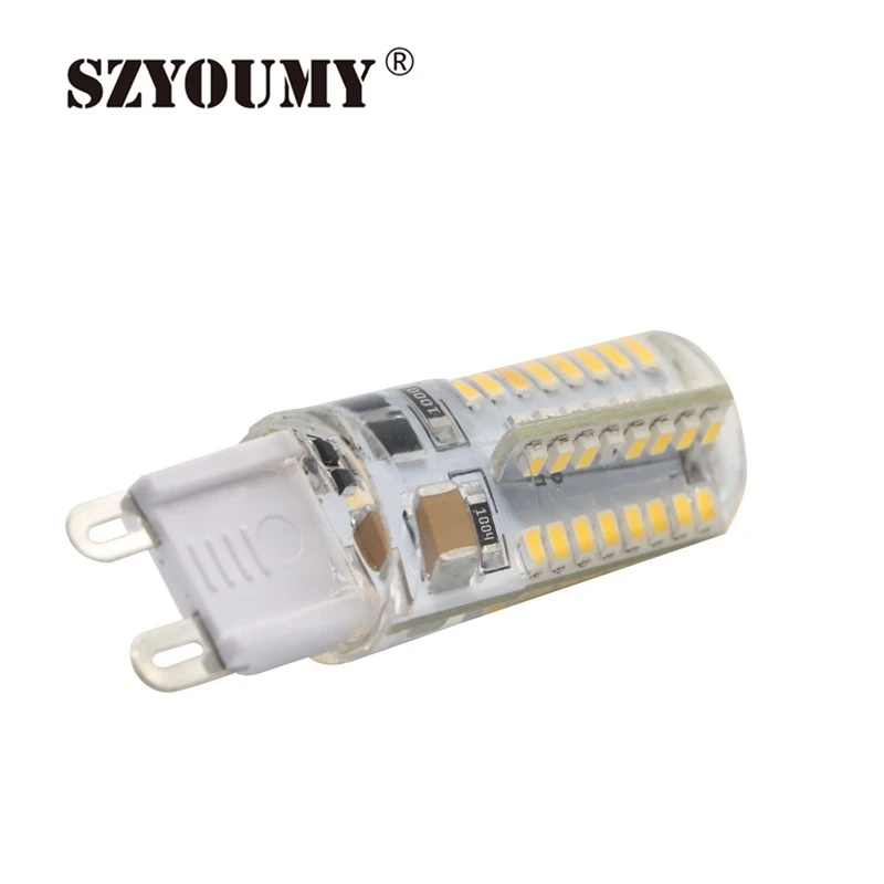 

SZYOUMY Mini G9 Dimmable Lampada LED Light 3W 3014 SMD 64 Leds Crystal Corn Bulb Lamp Energy Saving 220V Candle Luz Chandelier