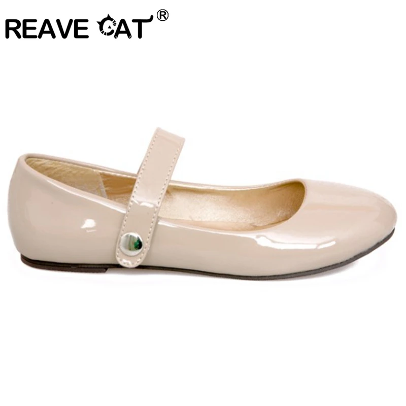 Женские повседневные удобные туфли REAVE CAT, новые туфли без застежек с круглым носком, милые брендовые туфли ручной работы на плоской подошве, туфли больших размеров 30-50, RL3436