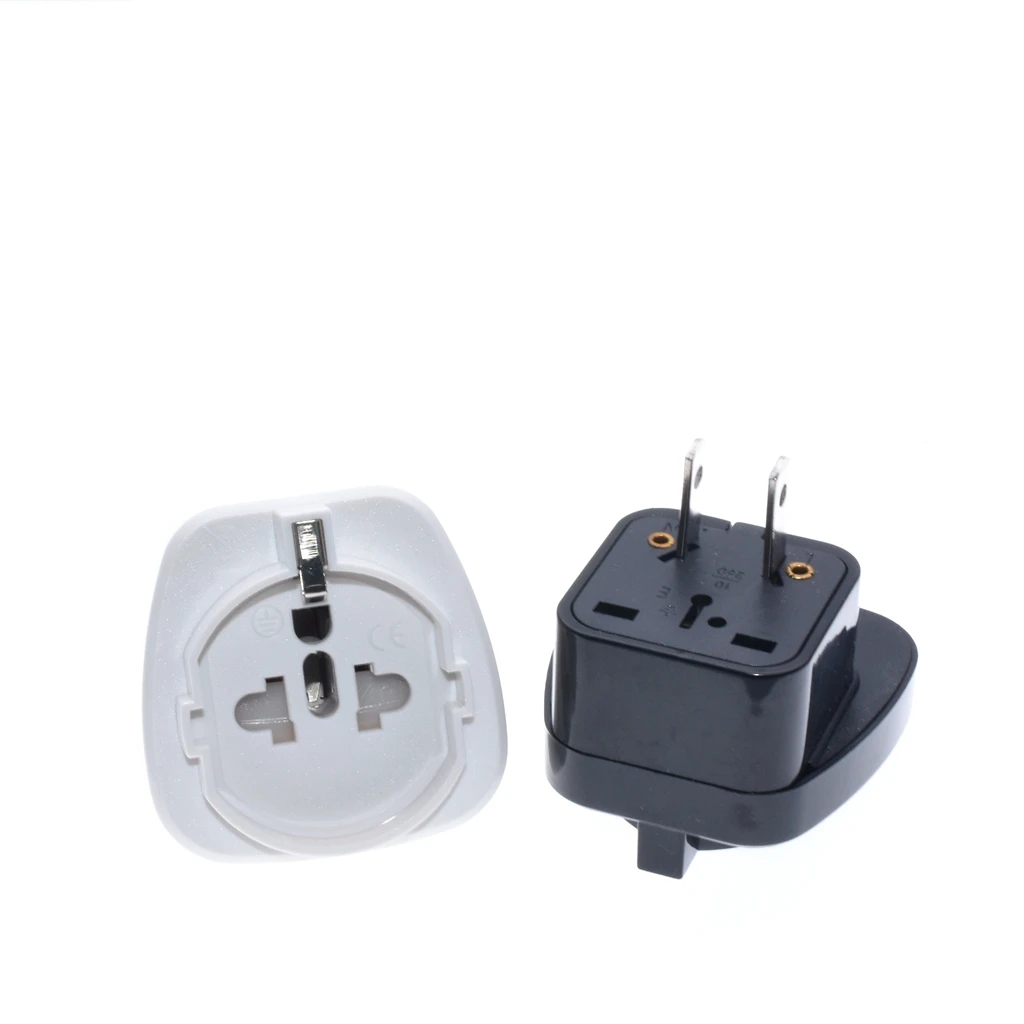 Черно белый 2 контактный американский адаптер для розетки встроенный