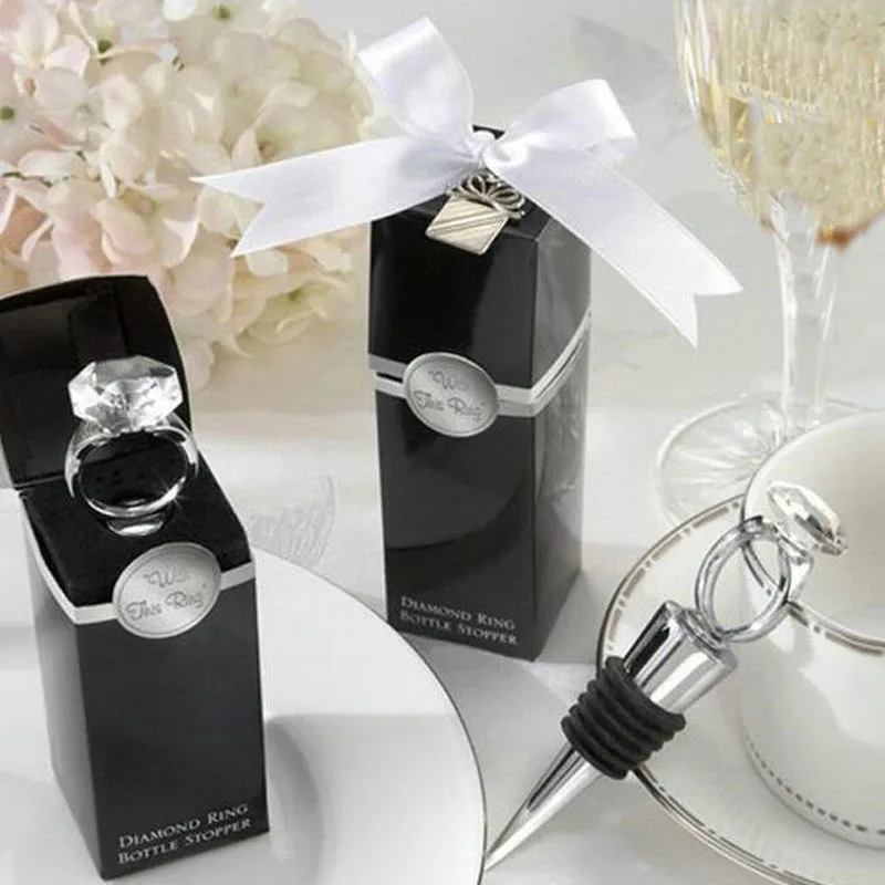 50 шт. креативное кольцо с прозрачными бриллиантами пробка для винной бутылки