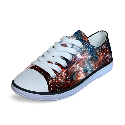 Forudesigns/3D Galaxy планеты звезды печати детей Обувь парусиновая обувь Кружево на шнуровке Обувь для детей Обувь для мальчиков и Обувь для девочек низкая прогулочная спортивная обувь - Цвет: CA5185AU