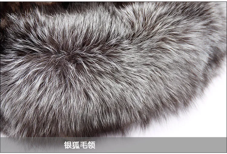 Deri Ceket Women Winter Large Natural Real Fox Fur Cuff& Liner Thick Warm Silver Jacket Coast Female Waterproof Loose Parkas