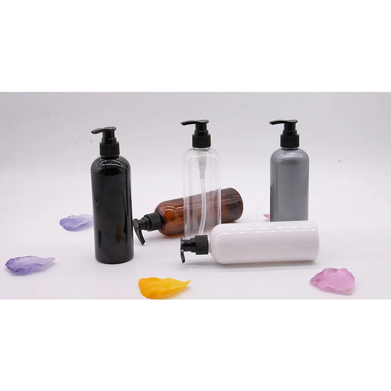 Empty Plastic Lotion Pump Bottles Black Gray Cosmetic Container With Liquid Soap Dispenser Shampoo Refillable Bottles 300ML