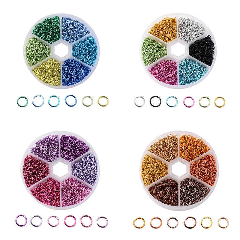 

Free Shipping 6 Colors Aluminum Wire Open Jump Rings Split Rings Jewelry Findings Mixed Color 6mmx0.8mm 180pcs/color 1080pcs/box