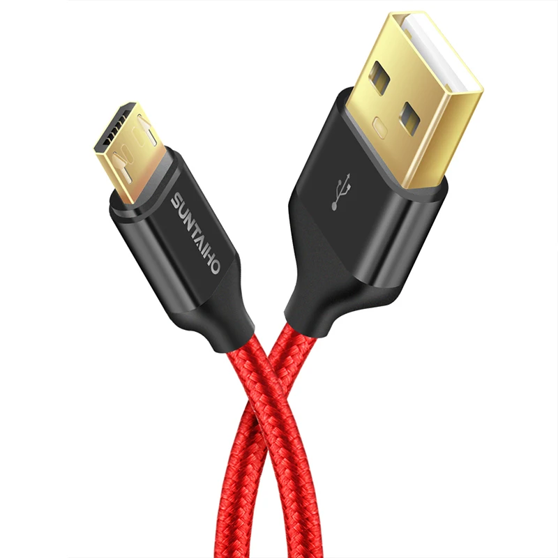 [10 шт. в упаковке] Suntaiho Micro USB кабель 5V2. 5A нейлоновый для синхронизации данных samsung