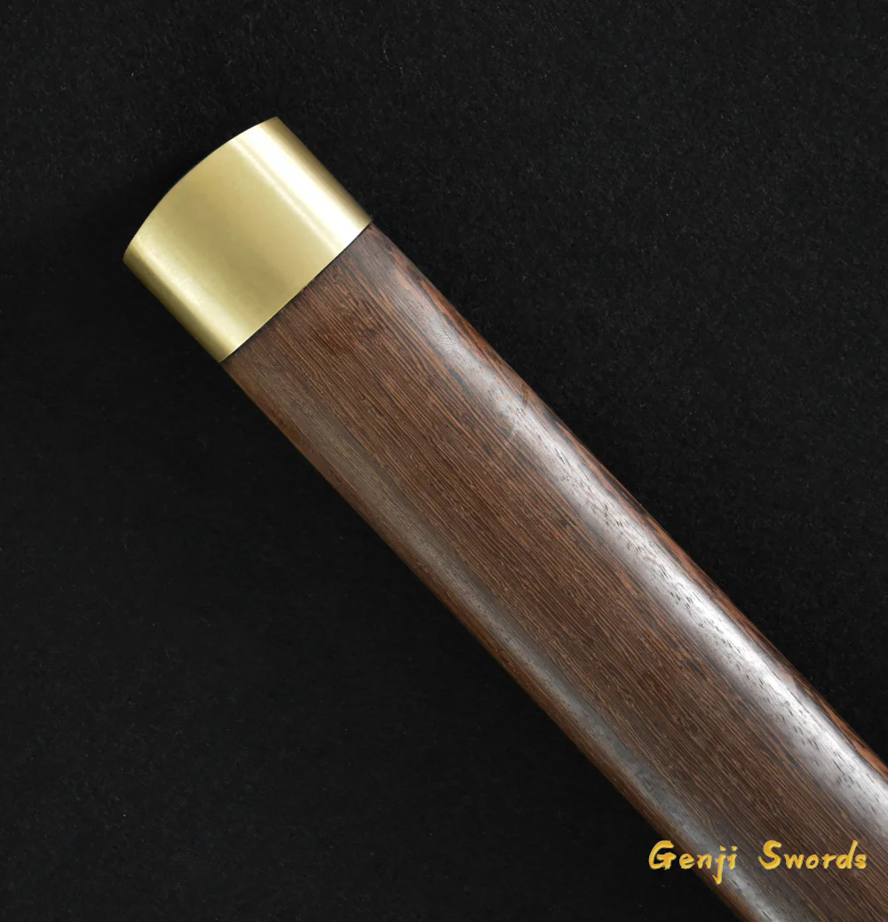 

Full Handmade Real Japanese Katana Red 1060 Carbon Steel Samurai Katana Tang Knife with Hard Wooden Scabbard