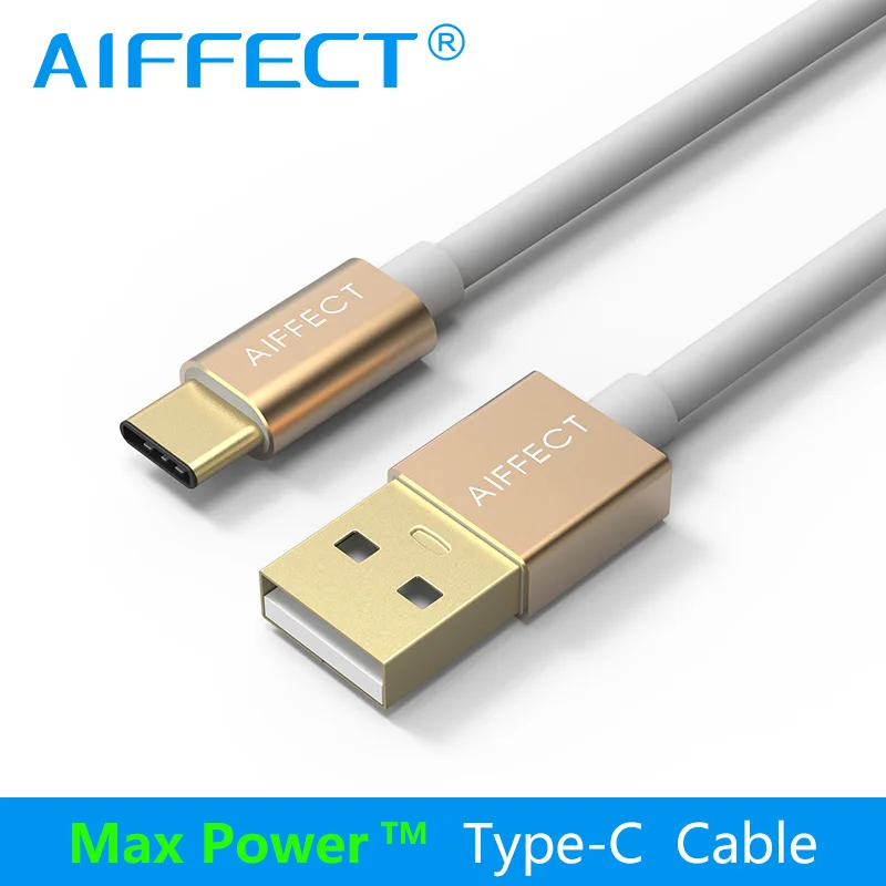 Золотой Кабель AIFFECT type C USB-C на стандартный usb-кабель Typc-C на USB кабель для зарядки данных - Цвет: Золотой