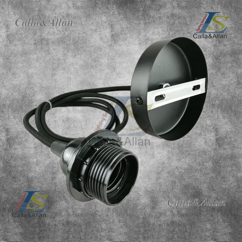 E27 Эдисон бакелит Полный Винт гнездо лампы holde с черным кабелем и Потолочная