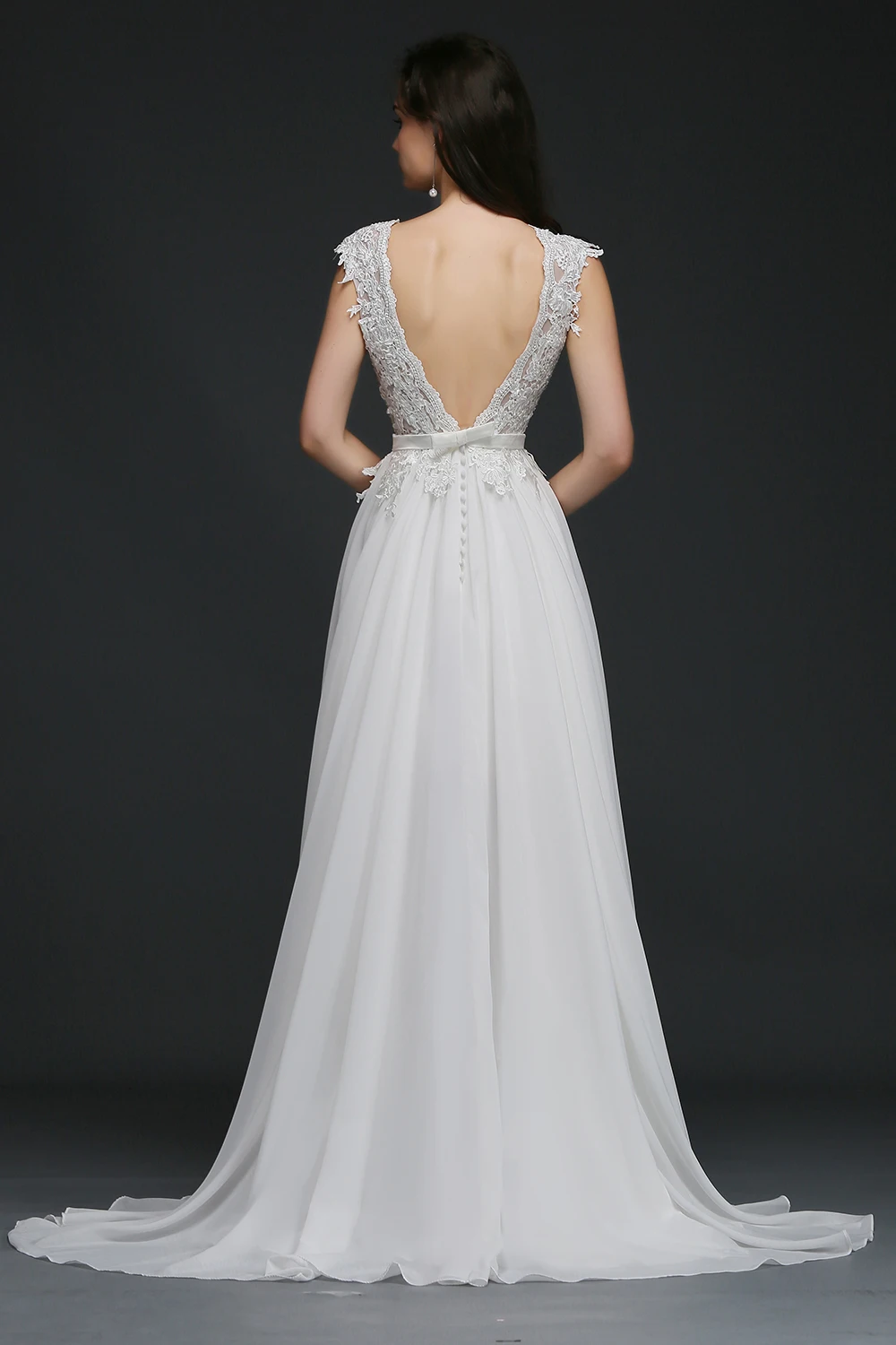 Babyonline белый/слоновая кость 2017 Кружевные шифоновые платья для пляжной свадьбы