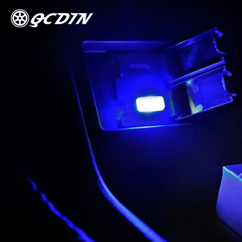 QCDIN 1 шт. USB LED мини беспроводное автомобильное Внутреннее освещение атмосферная