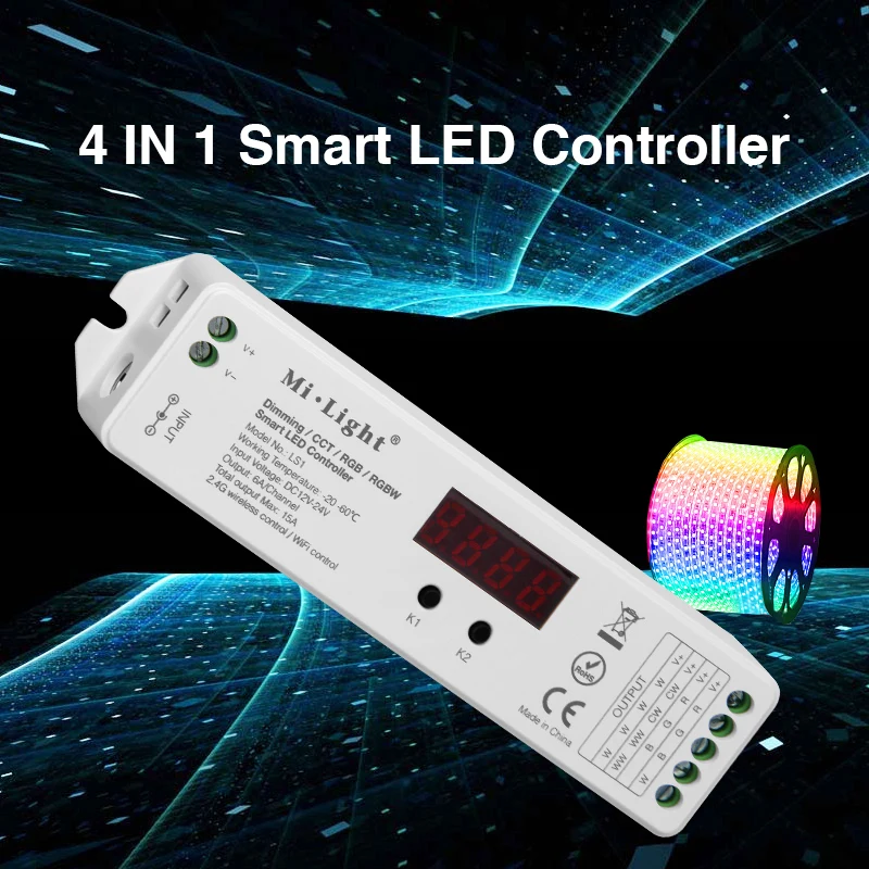 FUT090 + LS1Mi светильник 2 4 ГГц пульт дистанционного управления с ЖК экраном в 1 Smart LED