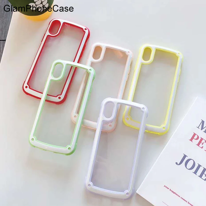 GlamPhoneCase цветной прозрачный чехол для iPhone XS Max XR X 8plus 8 7plus 7 6 S/6 Plus жесткий | Мобильные