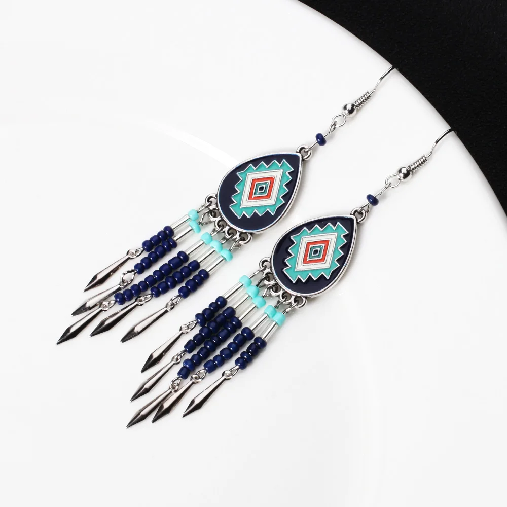 Эмаль Висячие Серьги Сплав серьги для женщин 2017 Новый известный бренд стиль