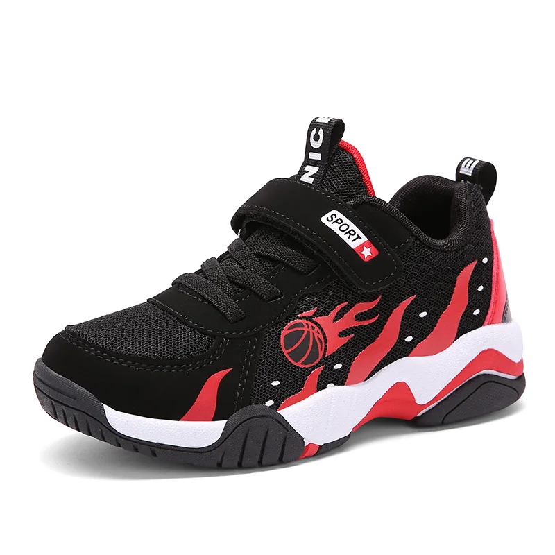 Red Boys Shoes Баскетбольная обувь для мальчиков; мягкие Нескользящие Дышащие Детские кроссовки; детская спортивная обувь; уличные Детские кроссовки; Баскетбольная обувь для мальчиков - Цвет: Red Boys Shoes
