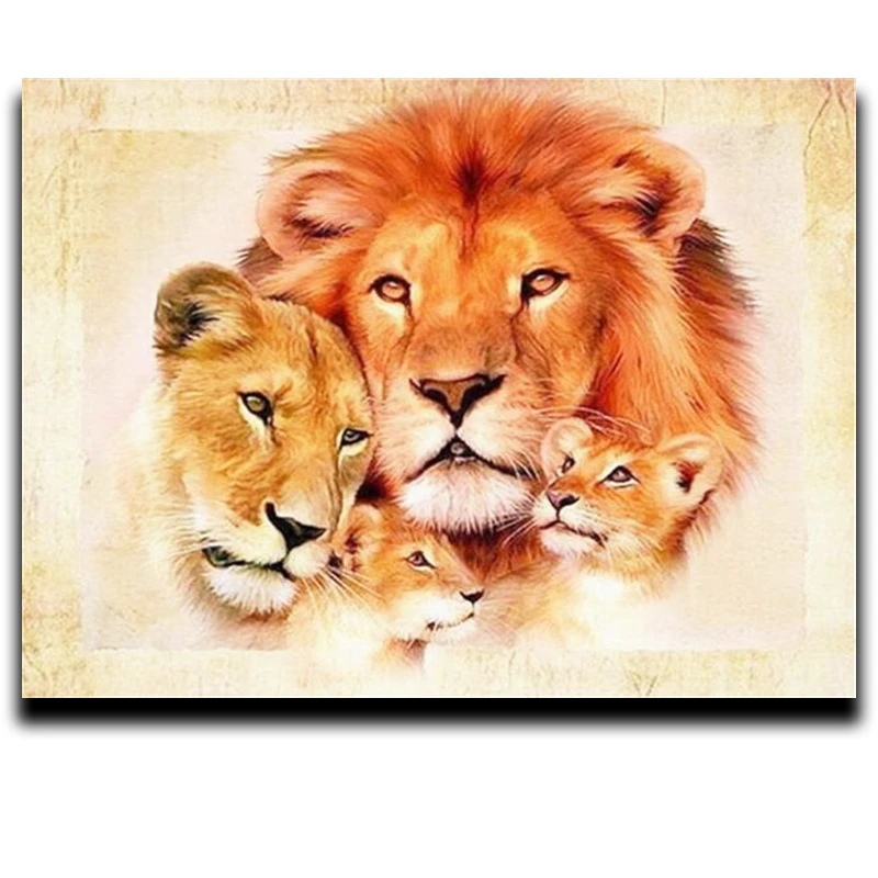 

Diamond Pattern Diamond Embroidery Diy Diamond Painting Square Rhinestone Full Icon Craft Icon of Needlework Cross Lions