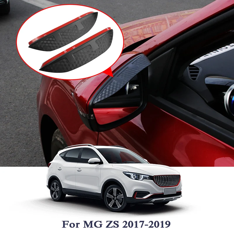 

2pcs Car Styling Car Rearview Mirror Rain Eyebrow Sticker For MG GS MG 6 ZS Carbon Fiber Protector Sticker External Accessories