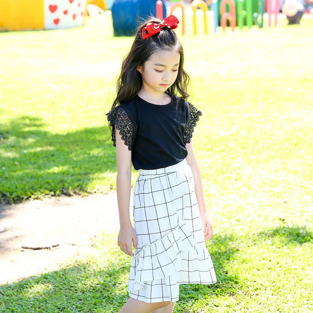 Коллекция 2019 года летние модные комплекты одежды для девочек Детские костюмы