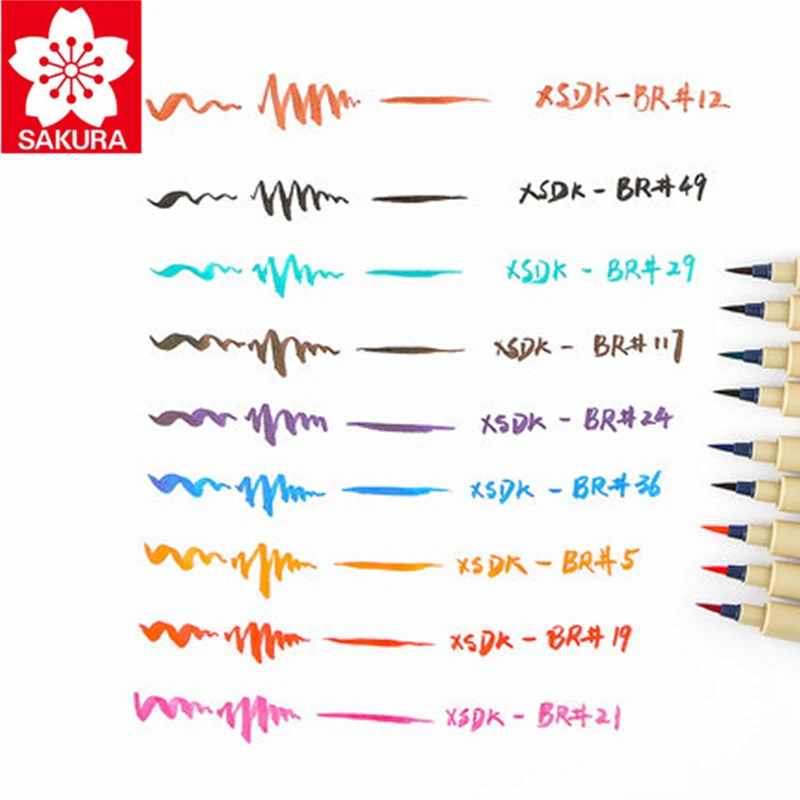Цветной мягкий маркер Sakura на выбор для дизайна
