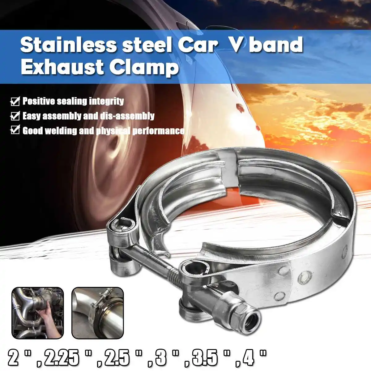 Autoleader " 2,5" " 3,5" " Автомобильный мотоцикл алюминиевый фланец V band Выпускной зажим V-Band алюминиевые Vband зажимы