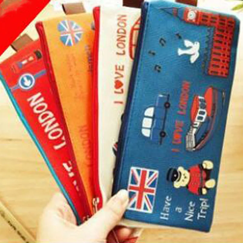 1 шт. мультяшная сумка для карандашей Лондонская ткань Оксфорд канцелярские