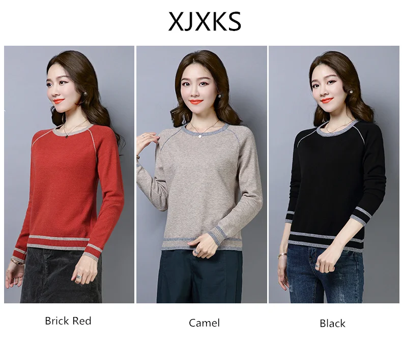 XJXKS, женские свитера и пуловеры, для молодых леди, Modis, топ, вязаный, Pull Femme, высокое качество, шерстяной джемпер, женский свитер
