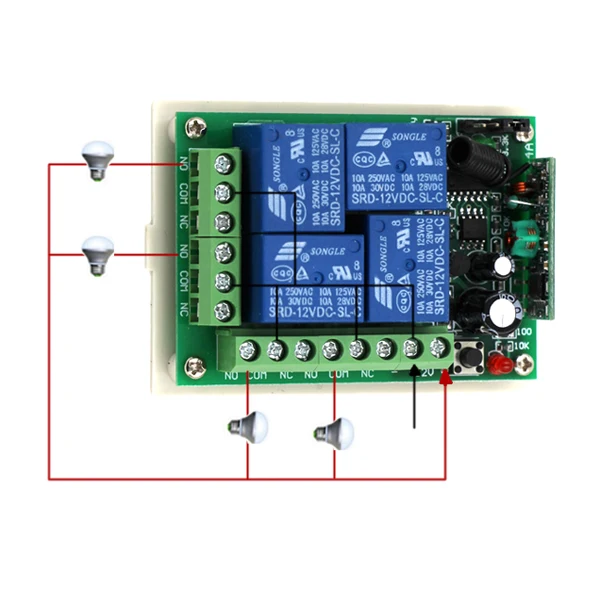 Как подключить дистанционное реле 4 канала 12v