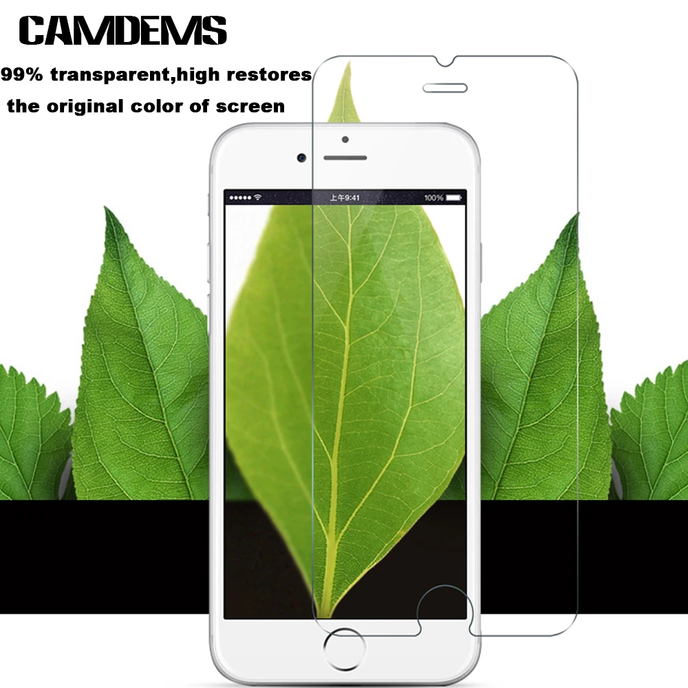 CAMDEMS 100шт 2.5D 0.3мм закаленное стекло для экрана протектор защитная пленка iPhone 6 6s 6plus