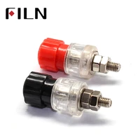 2pcslot 999a binding post welding connector socket for power amplifier terminal ac power red black adapter connector