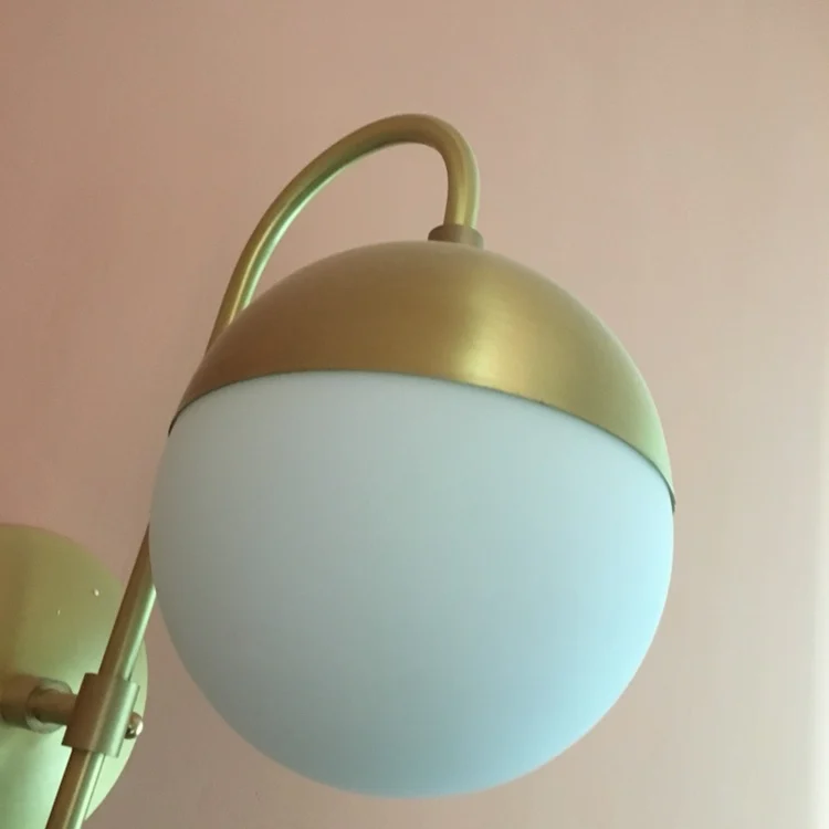 Главная комната 1 шт. Латунное настенное освещение Делюкс акриловый абажур