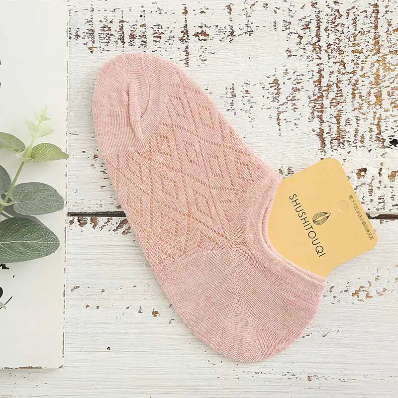 F pink 3 пары, женские лодочные носки, лето-осень, дышащие, невидимые, с закрытым носком, сетчатые, хлопковые носки, тапочки, женские носки для девочек, Meias - Цвет: F pink
