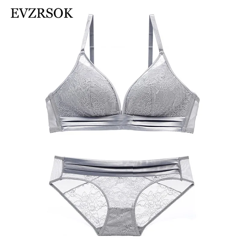 Новинка 2019 белый бюстгальтер с вышивкой Комплект трусов без косточек комплект