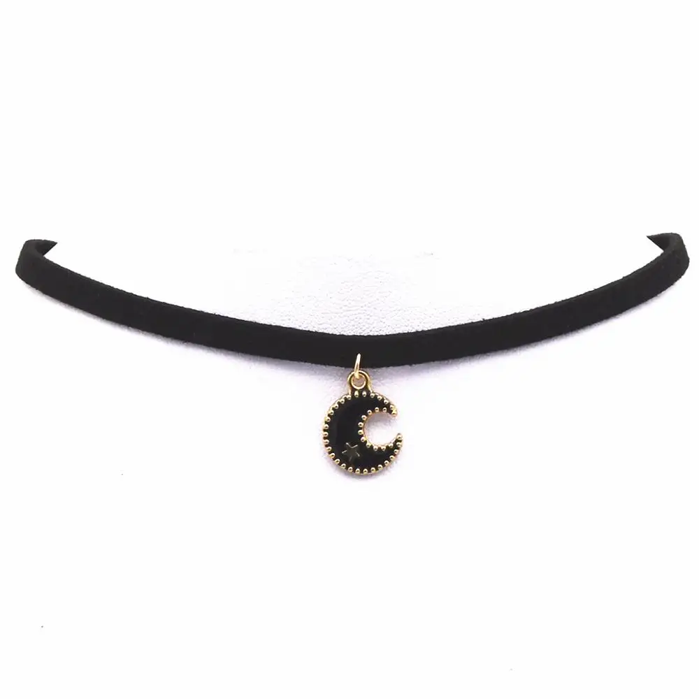 XL484 Горячее предложение Кручёные ожерелья BIJOUX обычный черный бархатный кожа кристалл кулон Макси себе Чокеры Цепочки и ожерелья для, женская обувь ювелирные изделия - Окраска металла: XL484