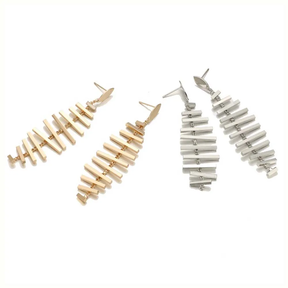 Женские Висячие серьги с рыбьими костями Простые Длинные подвески для свадьбы